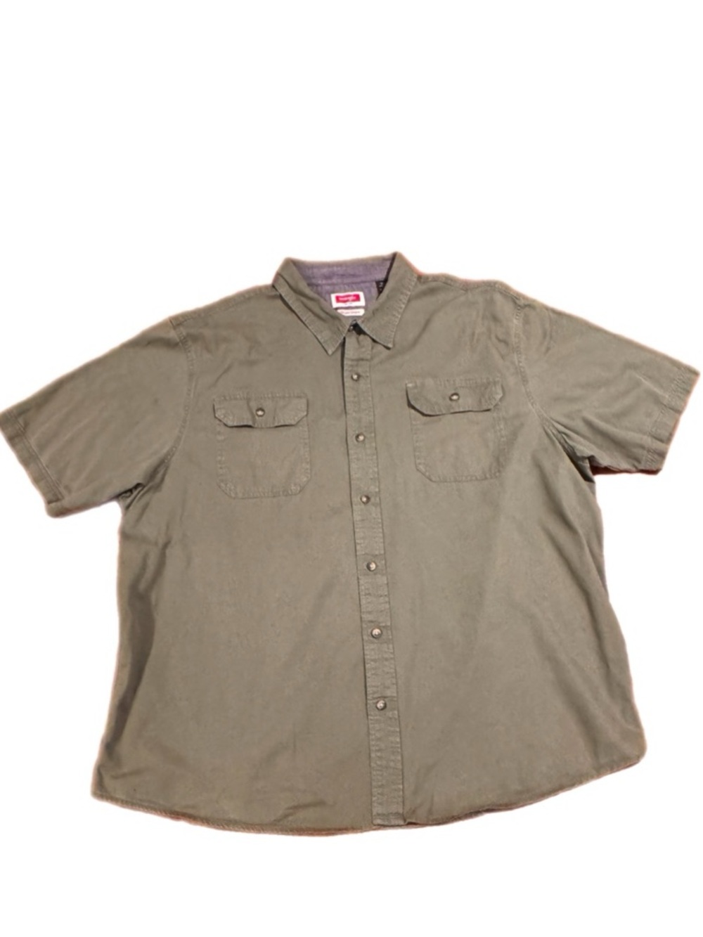 Wrangler Olive Short-Sleeve Button-Down Shirt